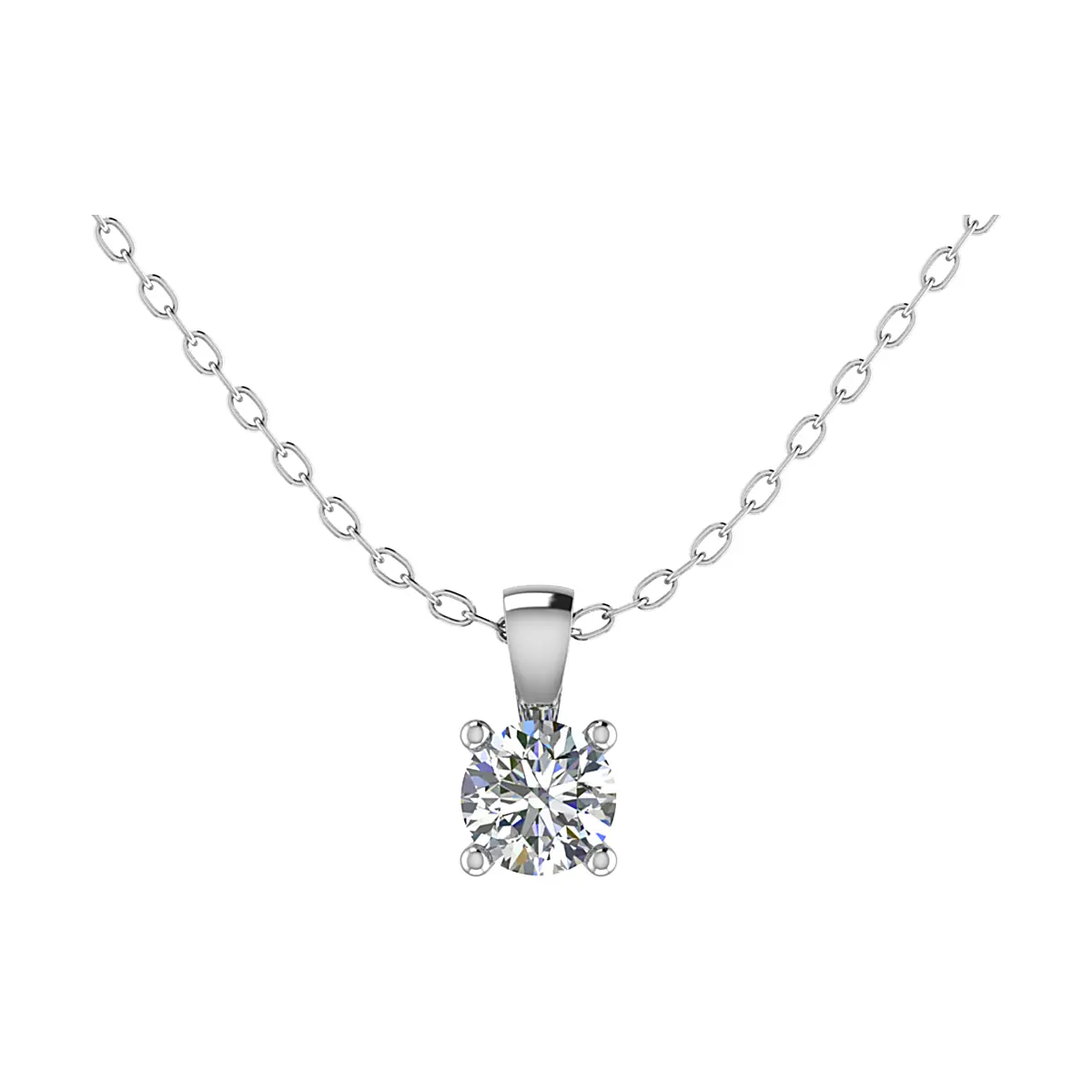Solitaire Round Cut Diamond Pendant